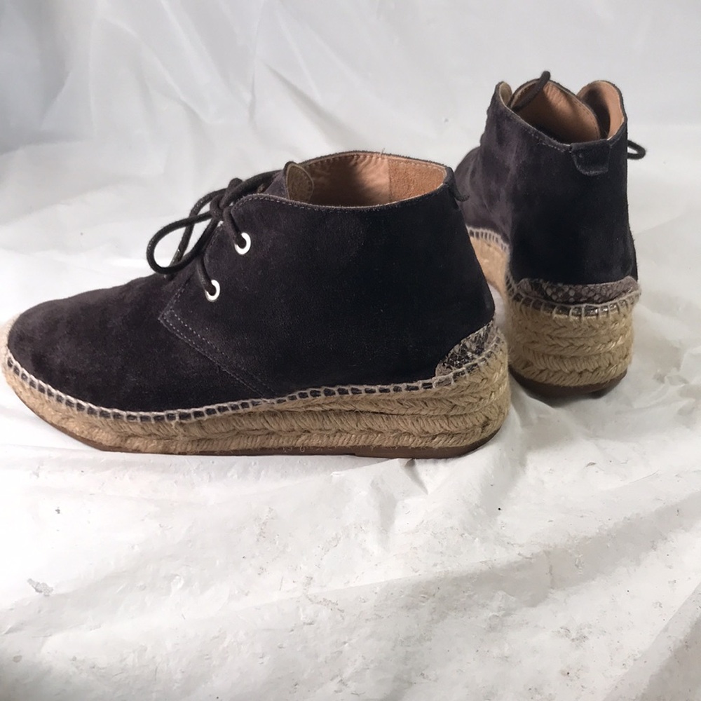 Rag & Bone New York Women’s Geneva Dark Brown Suede Platform Laced Espadrilles - Picture 5 of 10